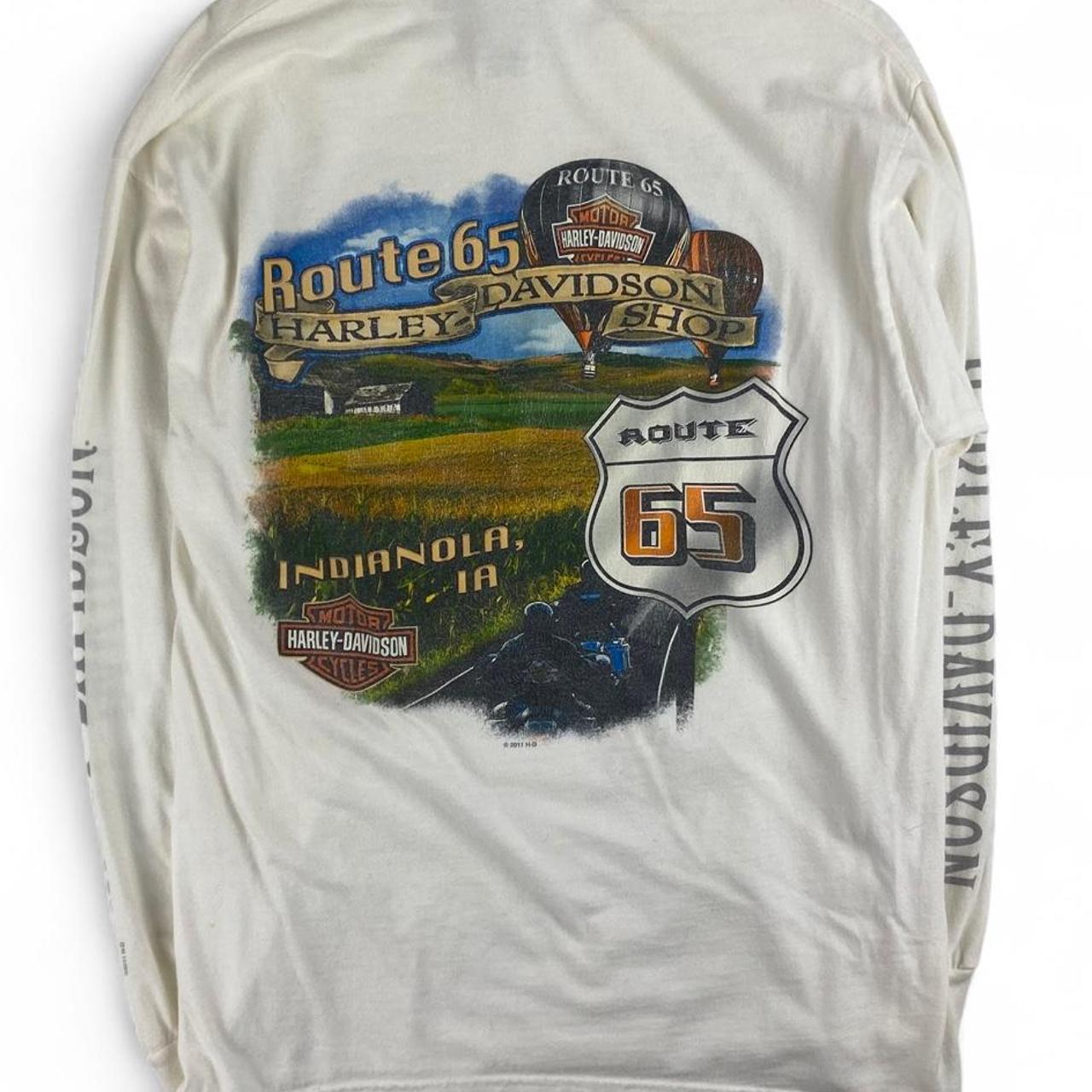 Authentic Vintage Harley-Davidson Long Sleeve T-Shirt- Route 65 (Medium)