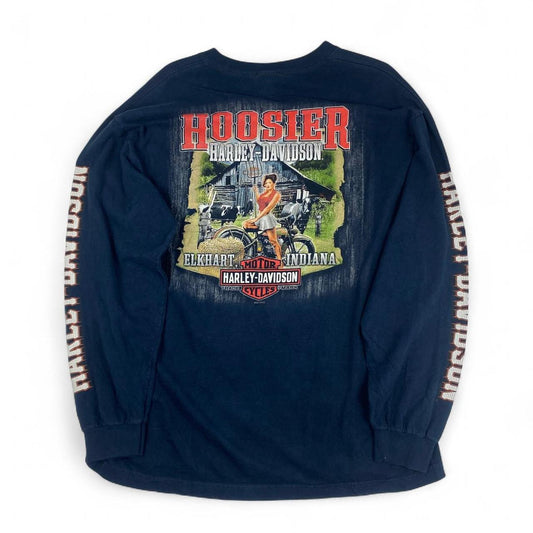 Authentic Vintage Harley-Davidson Long-Sleeve T-Shirt - Elkhart, Indiana (XL)