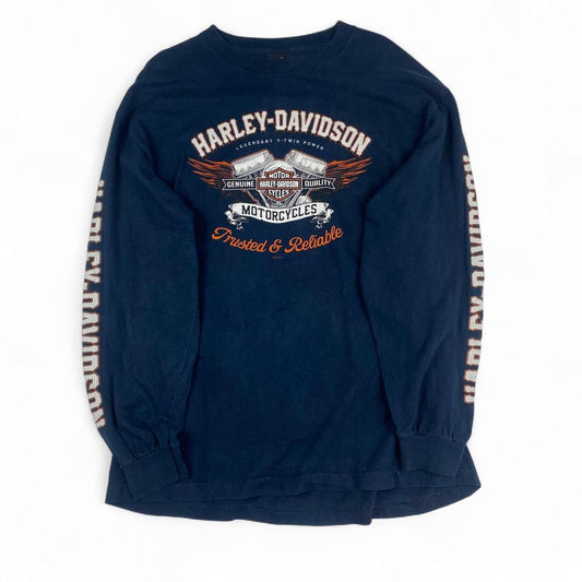 Authentic Vintage Harley-Davidson Long-Sleeve T-Shirt - Elkhart, Indiana (XL)
