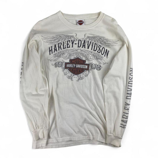 Authentic Vintage Harley-Davidson Long Sleeve T-Shirt- Route 65 (Medium)