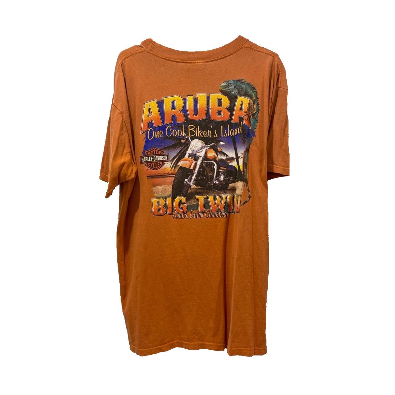 Authentic Vintage Harley-Davidson T-Shirt- Aruba Big Twin (Large)