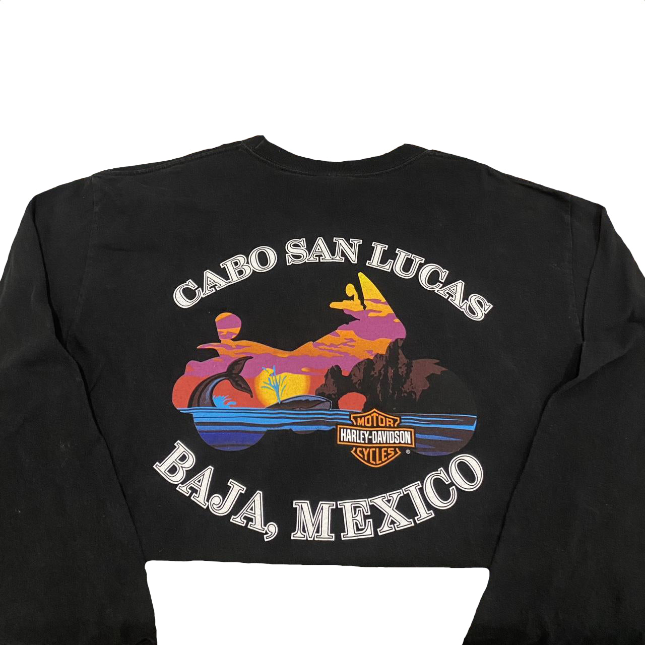 Authentic Vintage Harley-Davidson Long Sleeve T-Shirt | Cabo San Lucas Baja, Mexico (Large)